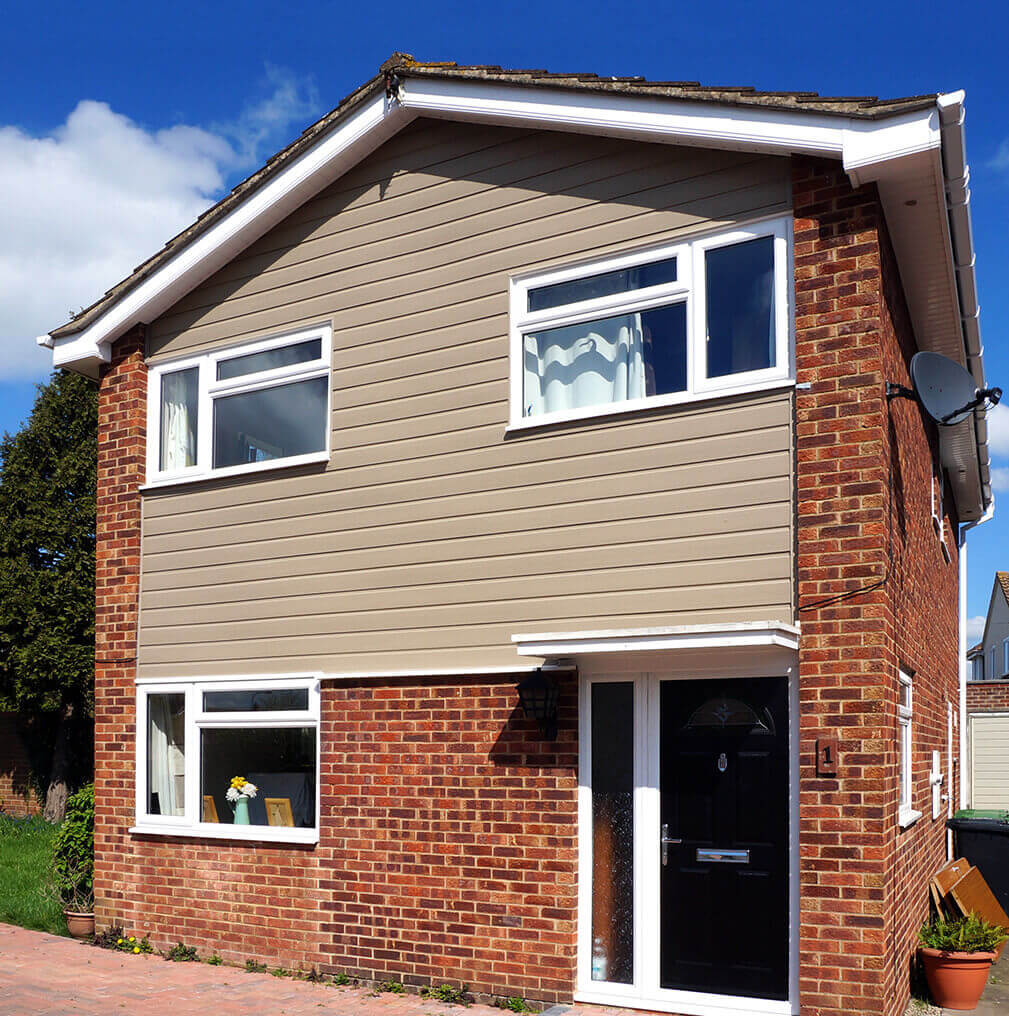Brick gable with configurable exterior cladding